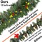 9FT Pre-Lit Christmas Garland with 50 Warm White LED Lights, Battery Operated & Timer